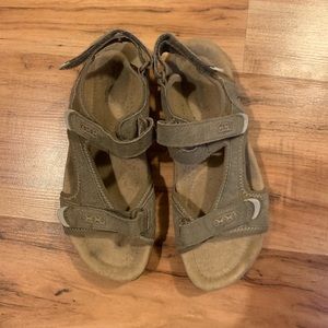 strappy beige sandals